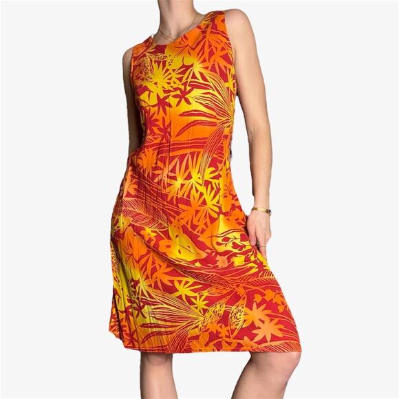 Vintage midi floral hawaiian sundress 90s y2k size medium - Picture 1 of 8